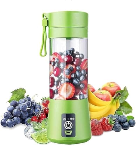 MAA HANSWAHINI ENTERPRISE Portable 6-Blade USB Rechargeable Juicer Blender with Built-in Bottle – Fruit Mixer Grinder for Juices, Smoothies & Milkshakes – Travel-Friendly Blender (Multi Colour)