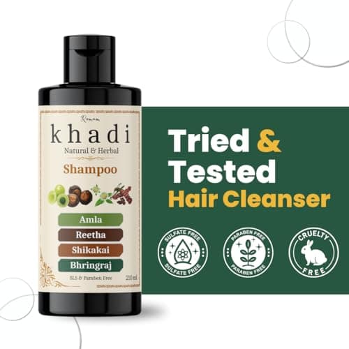 Khadi Natural Amla Reetha Shikakai Bhringraj Shampoo | Herbal Hair Strength & Scalp Nourishment | Khadi Natural Shampoo for Women & Men | Sulfate, SLS & Paraben Free 420 ml 3