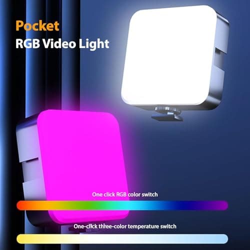 ZIRAK RGB Pocket Camp Rechargeable LED Video Light – 40+ RGB Colors, Adjustable Brightness, Portable Camera Light for Photography, Video Shooting, YouTube, Makeup & Laptop Lighting 3