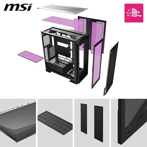 MPG Velox 300R Airflow PZ - Mid-Tower Gaming PC Case - 160 mm Dual Layer Blades Fan - Supports up to 360 mm Radiator - EZ DIY Features - Back-Connect ATX Motherboard Support 3