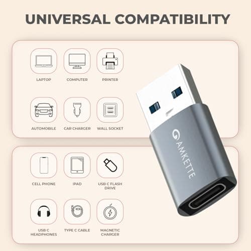 Amkette USB 3.0 Type-C Female to USB-A Male OTG Adapter | 5Gbps High-Speed Data Transfer | 15W Fast Charging | Compact, Portable & Durable Aluminum Alloy | Universal Compatibility for Laptops & More 4