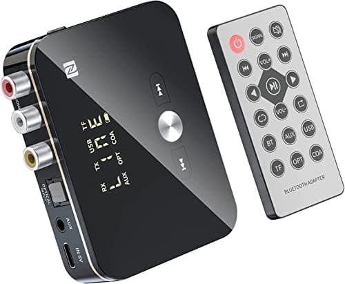 Etzin Bluetooth Audio Adapter Transmitter Receiver - JoohcUngir Bluetooth 5.0 Receiver Transmitter 3.5mm AUX RCA Optical USB Wireless HiFi Stereo Music (‎EPL- BT5.1-M8)