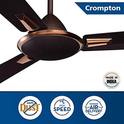 Crompton Aura Prime Decorative Ceiling Fan with Anti Dust Technology (Brown, Onyx, 1200 mm, 48 inch) 2