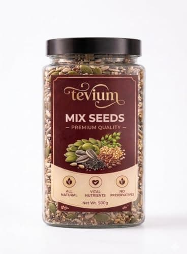 Tevium Mix Seeds | Premium Seed Mix | Chia, Flax, watermellon, Sunflower & Pumpkin Seeds | Healthy Superfood Blend | Rich in Protein & Fiber (250gm)