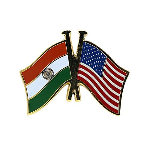 The Flag Shop India-USA Cross Flag Brass Lapel Pin/Brooch/Badge for Clothing Accessories 2