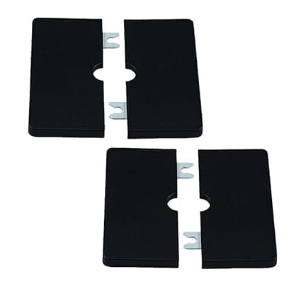 Wall Split Pipe Flange Plumbing Cover Plates, Square Shower Flange Escutcheon Plate Cover Plate for Fixed Shower Head Faucet Standard Pipes (black, 12mm/0.47in)