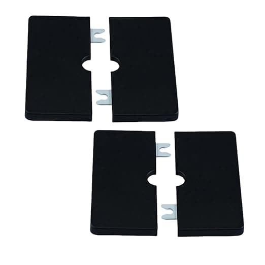 Wall Split Pipe Flange Plumbing Cover Plates, Square Shower Flange Escutcheon Plate Cover Plate for Fixed Shower Head Faucet Standard Pipes (black, 12mm/0.47in)
