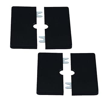 Wall Split Pipe Flange Plumbing Cover Plates, Square Shower Flange Escutcheon Plate Cover Plate for Fixed Shower Head Faucet Standard Pipes (black, 12mm/0.47in)