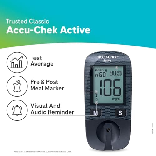 Accu-Chek Active Blood Glucose Glucometer Kit With Vial Of 10 Strips, 10 Lancets And A Lancing Device Free For Accurate Blood Sugar Testing 3