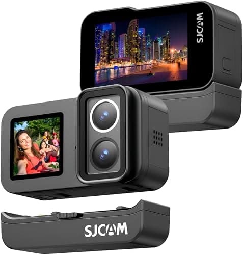 SJCAM SJ20 Dual-Lens UHD 4K30fps Action Camera | 8-Hour, Super Night Vision | 2.29' Dual Touch Screen | 40M Waterproof | 2.4G/5G Dual WiFi | Six-axis gyro stabilization for Live Steaming/Vlog | Black