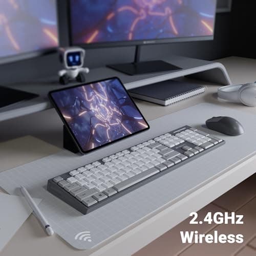 Zebronics Wireless Keyboard & Mouse Combo, 104 UV-Printed Keys, ₹ Key, 12 Multimedia Keys, Retractable Stand, 4 Button Mouse, 1600 DPI, High Precision, USB Nano Receiver (Companion 304, Grey) 2