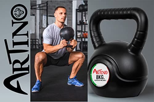 Artino Black Long Lasting 8 Kg PVC Kettlebell for Workout Great for Fullbody Workout, Cross-Training, Weight Loss & Strength Training 3