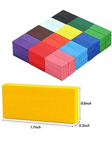 Storio 120 Pcs 12 Color Wooden Dominos Blocks Set, for Kids Board Game Educational Play Toy, Domino Racing Toy Game 4