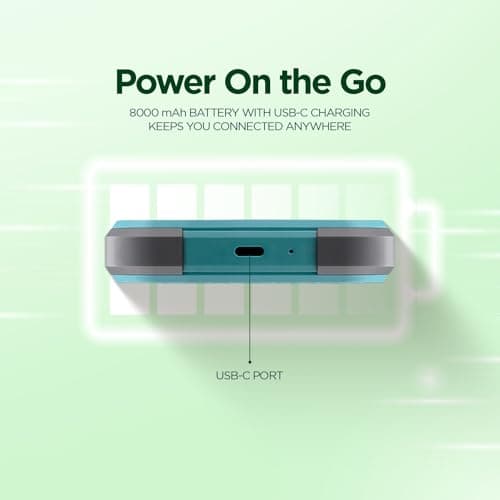 Acer Connect M4 5G Mobile Hotspot | WiFi 6 Dual Band | Connect up to 16 Devices | Access Networks in 135+ Countries I 2.4” Touchscreen | 8000mAh Battery | Tri SIM | Rugged IP68 | USB-C Fast Charging 4