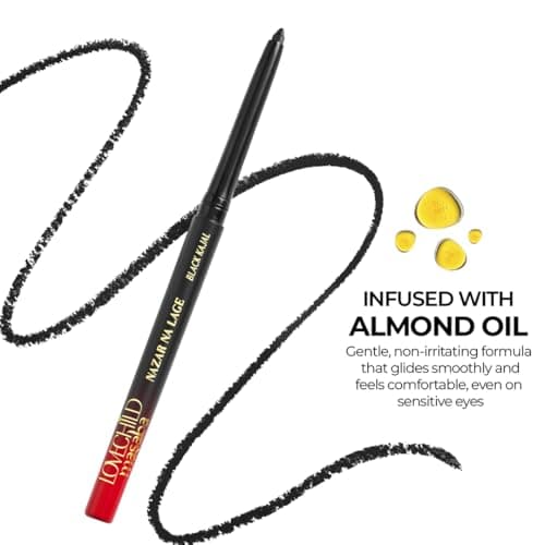 LoveChild Masaba Kajal Pencil Coal Black Matte - Smudge-proof & Waterproof, Long-lasting Deeply Pigmented Intense Black Kajal for Women, Makeup Essential (0.35g) 5