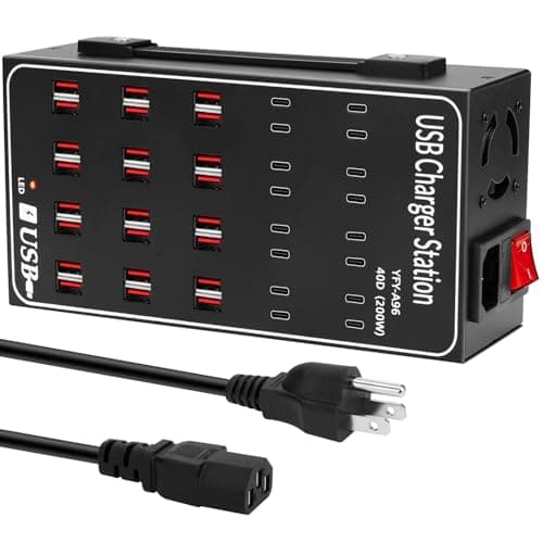 Charging Station for Multiple Devices, Vantacent89 Multiple Charger Station with Multiple Fast Charging 40 Ports