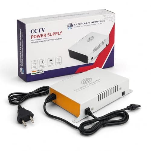 Catchcraft CCTV Power Supply Unit for 8 Channel CCTV Setup | 12V DC Metal Body PSU | Short Circuit & Overload Protection | Made in India