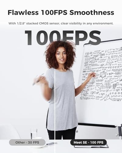 OBSBOT Meet SE 1080P 100FPS AI Webcam for PC & Laptop | AI Framing & Autofocus, 1/2.8″ Sensor, Gesture Control, Beauty Mode, Staggered HDR | Webcam for Streaming, Meetings & Video Calls (White) 2