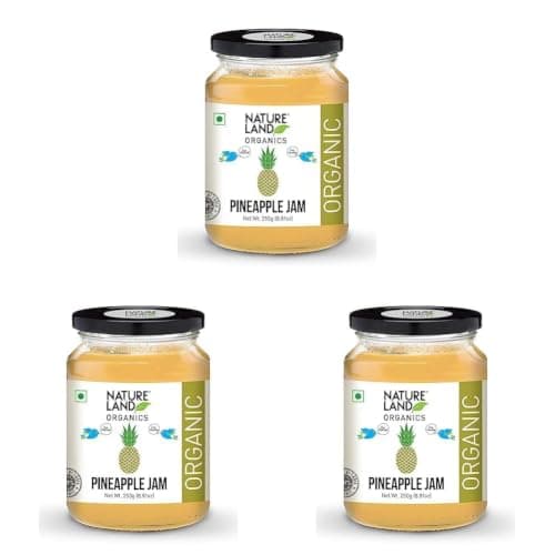 Natureland Organics Pineapple Jam 250gm - Healthy Organic Jams (Pack of 3)