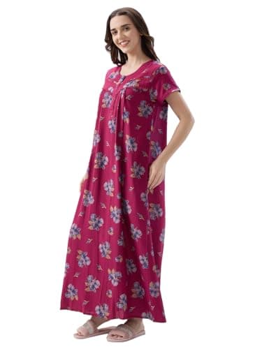 AV2 Women Printed Alpine Nightwear Nighty Maxi Pink X-Large 7285 3