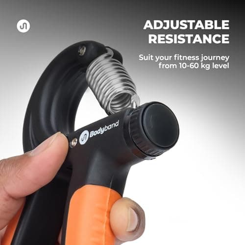 Boldfit Bodyband Hand Grip Workout Strengthener, Adjustable Hand Gripper For Men & Women For Gym Workout Hand Exercise Equipment For Forearm Exercise, Finger Power Gripper Plastic 40 Kg Black-Orange 5