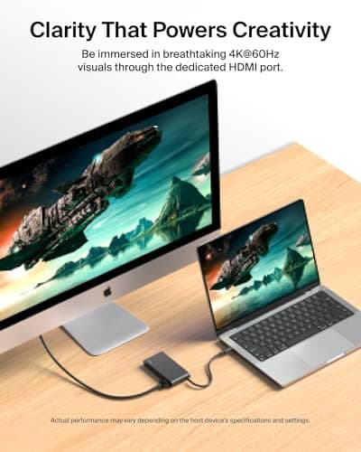 Belkin USB Hub for Laptop 5-in-1, USB C Hub – Multi USB Port Adapter with 4K HDMI @ 60Hz, 100W USB-C PD, 10Gbps High Speed Data Transfer | Type C Hub Docking Station for MacBook, iPad Pro, Chromebook 4
