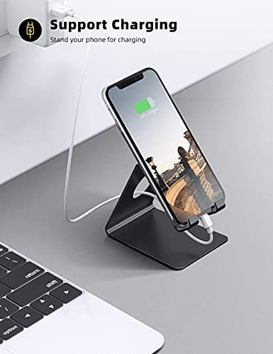 EN LIGNE Mobile Holding Stand, 180 Degree View, Premium Metal Body, Wide Compatibility, Multipurpose, Anti-Skid Design 5