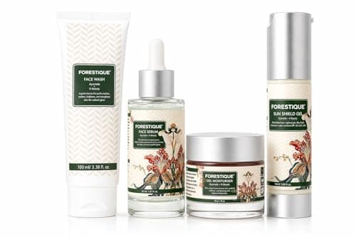 FORESTiQUE Complete Skincare Combo | Face Wash, Sun Shield Gel, Serum & Moisturiser | 4-Step Routine Set | Pack Of 4