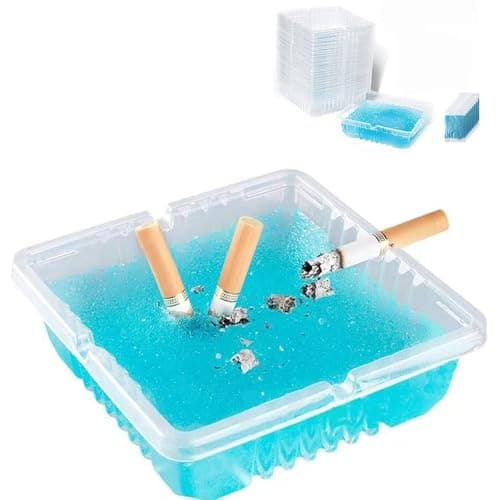 ISTORE Portable Disposable Ashtray for Cigarettes Pack of 5, Smokeless Odor Control with Sand, Mini Travel Car, Home, Office, Hotel, Indoor Smoke Cleaner Design
