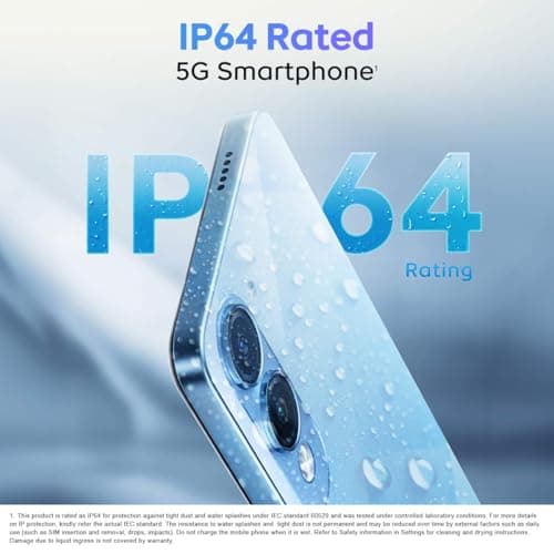 iQOO Z10 Lite 5G (Cyber Green, 6GB RAM, 128GB Storage) | 6000 mAh Battery | Dimensity 6300 5G Processor with 433K+* AnTuTu Score | IP64 Rated & Military Grade Shock-Resistance* 3