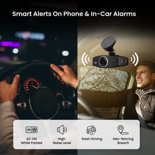 Kent CamEye CarCam 2 | Next-Gen Car Camera | Dual DashCam-Inside & Outside | Live Video Streaming | GPS Tracker | Smart Alerts| SOS | Cloud + SD Card Recording for Trip & Parked | Made in India 5
