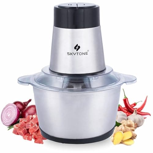 SKYTONE Electric Chopper, Meat Chopper With Stainless Steel Bowl Heavy 700W Motor - 2 Speed Modes For Kitchen Food Processor, Meat, Vegetables, Onion, Mince (3L)