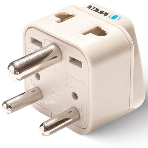 OREI USA to India Converter Plug, World (USA, UK, China) Australia to India Converter - Type D Adapter - 2 in 1 Canada to in Adapter - CE - RoHS - Beige - 1 Pack.