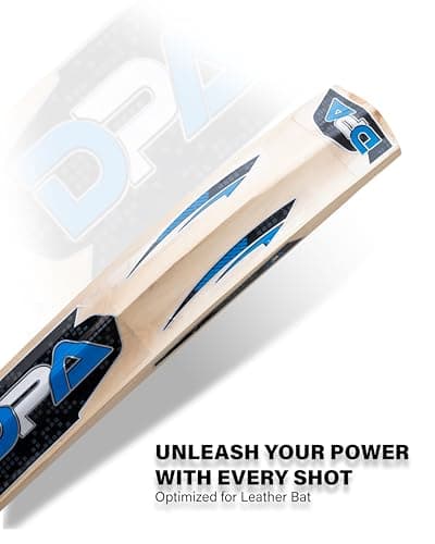 Poplar Willow Cricket Bat for Men & Boys | Wooden Cricket Bat for Tennis Ball & Leather Ball | Lightweight Durable Strong Bat | Comfortable Grip Long Handle Bat for Practice & Matches (Blue) 5