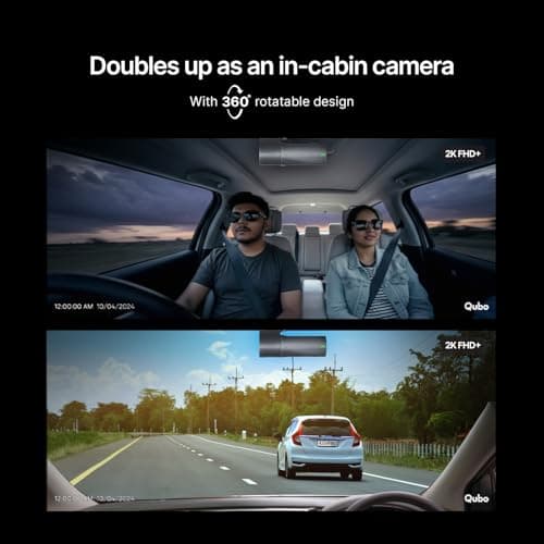 Qubo Pro X DashCam (2026 Edition) | 2K Resolution FHD+ | Doubles up as in-Cabin Camera|NightPulse Vision | Wide FOV | Supercapacitor | Built in Wi-Fi, Mic | Up to 1TB Storage | Built for Indian Roads 3
