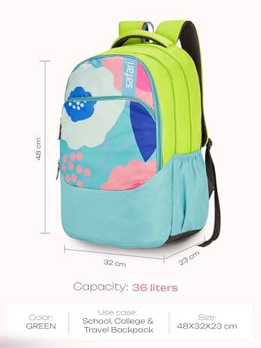 Safari Flur School Bag For Girls, Capacity - 36L, 3 Compartments Backpack For kids 3