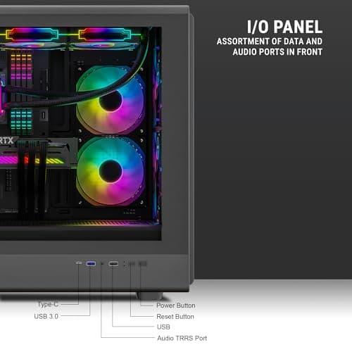 Ant Esports Zen Air 360 Mid-Tower Computer Case/Gaming Cabinet - Black | Support ATX, Micro-ATX, Mini-ITX | Pre-Installed 4 ARGB Fans 4