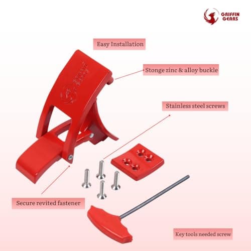 Griffin Gears® 10mm Lever Belt – Black Leather Weightlifting Belt with Red Buckle – Powerlifting Gym Belt for Men & Women – Heavy-Duty - Men & Women (Black Belt Red Buckle, M) 5