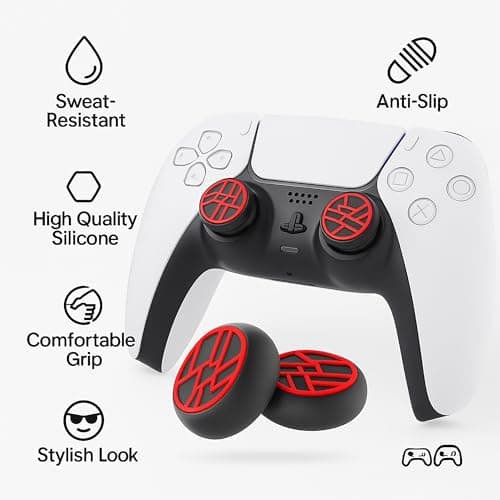 OIVO INDIA Joy Stick Replacement Remote Caps, Silicone Non-Slip RockerJoystick Button Protective Thumb Grips Compatible for PS5 PS4 Xbox Series X Switch Pro Controller Accessories (White, Blue, Red) 3