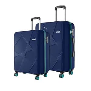 Safari Cabin Pentagon Pro 8 Wheels Spinner Set of 2 (+ Medium) Trolley Bags, Hard Case Polypropylene, 360° Wheeling Luggage for Men & Women, Suitcase for Travel, Trolley Bags for Travel, Navy