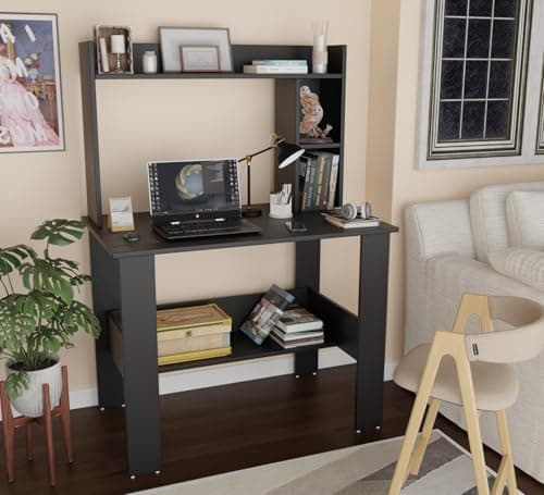 Spyder Craft Portable Work from Home Study Desk Engineered Wood Office Table Engineered Wood Multipurpose Table (Free Standing, Finish Color - Black, DIY(Do-It-Yourself)) 3