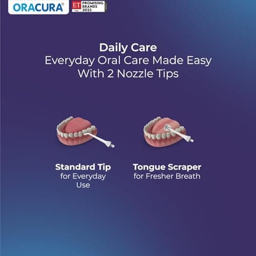 ORACURA® Smart PLUS Water Flosser® OC200 LITE White with 2 Nozzle tips | Portable & Rechargeable | Custom 8 Water Pressure Settings | 200ml Water Tank Capacity | IPX7 Waterproof | 365 Days Warranty 4