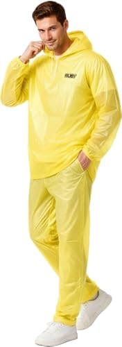 RUBY RAINWEAR Trans Poncho Rain Suit | PVC Waterproof Rainwear for Men & Women | Color – Yellow | Size – Free Size 2