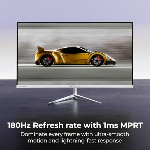 Zebronics 27 Inch QHD Gaming Monitor, 180Hz Refresh Rate, 1ms MPRT, IPS Display, 300 Nits, HDR10, 1.07B Colors, 2 x HDMI, 2 x DP, Bezel-Less Design, Built-in Speakers, Wall Mountable (A27QHD LED) 2