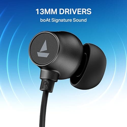 Boat Rockerz 301 ANC, (~30dB) ANC, 13mm Drivers,ENx, 40ms Low Latency, Hall Switch, Stream Ad Free Music via App Support, Bluetooth Neckband, Wireless with Mic Earphones (Onyx Black) 4