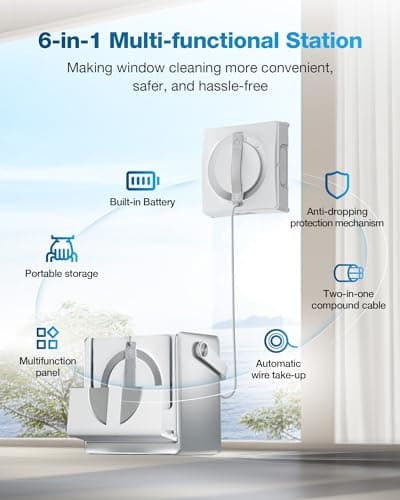 ECOVACS Winbot W2 Pro Omni Portable Window Cleaning Robot,Intelligent Cleaning with Three-Nozzle Wide-Angle Spray Technology,Win SLAM 4.0 Path Planning,Deep Edge Cleaning,5500Pa Suction Power, White 4