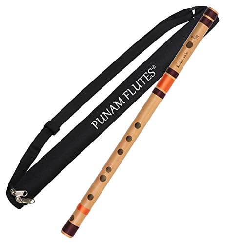 Punam Flutes D Sharp Medium Right Hand Bamboo Flute/Bansuri Size 16.3 Inches 3