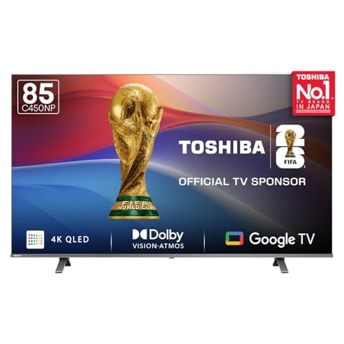 Toshiba 215 cm (85 inches) C450NP Series 4K Ultra HD Smart Google QLED TV 85C450NP (Black)