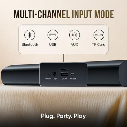 Mivi Fort S24 Bluetooth Speaker Soundbar with 24W Powerful Sound, 2.0 Channel Speaker, Multiple Connectivity Modes, Portable Speaker, Made in India Soundbar 5