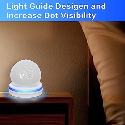 JERN Echo Dot Table Holder, Light Guide Mount Bracket, Built-in Cable Management Dot Accessories, Space-Saving Dot 4th Gen Desktop Stand, Table Stand Holder for Echo Dot 4th Gen (White) 2